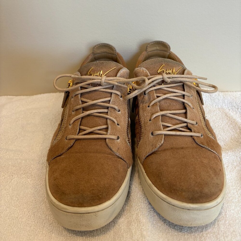 Giuseppe Zanotti Haircalf & Suede Low Top Sneaker Size US 10 EU 42
